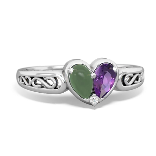 jade-amethyst filligree ring