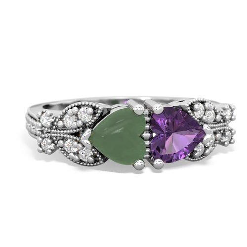 jade-amethyst keepsake butterfly ring