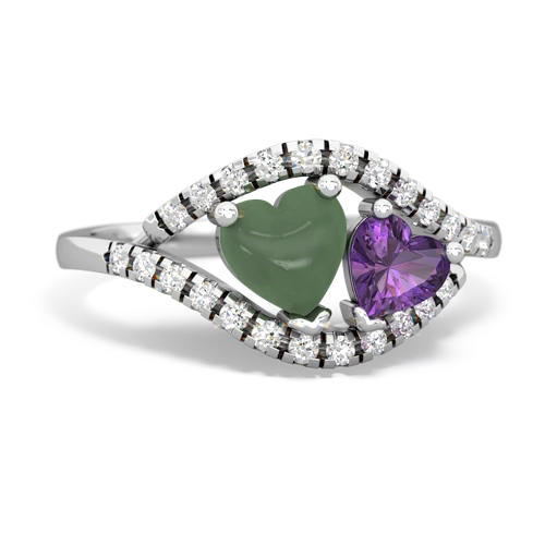 jade-amethyst mother child ring