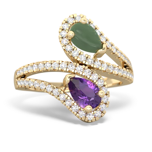 jade-amethyst pave swirls ring