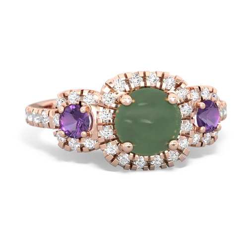 jade-amethyst three stone regal ring