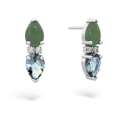 jade-aquamarine bowtie earrings