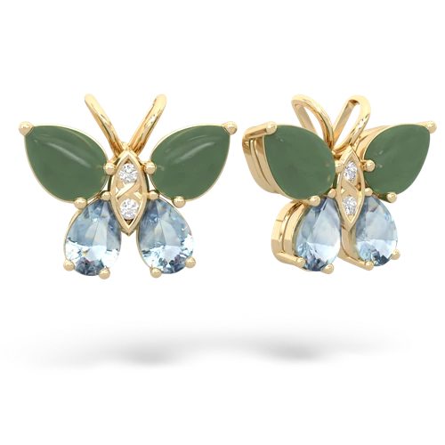 jade-aquamarine butterfly earrings