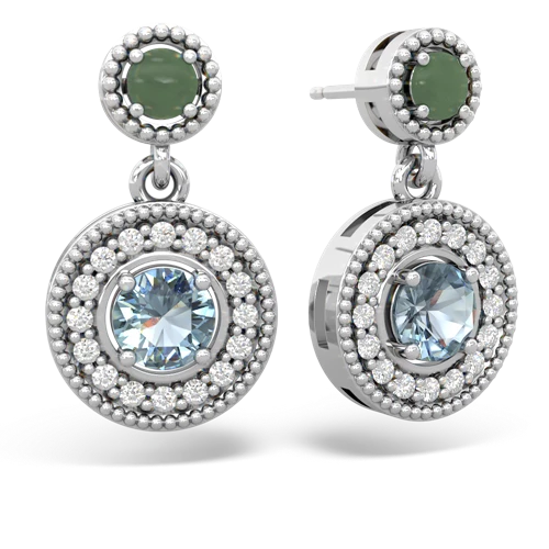 jade-aquamarine halo earrings