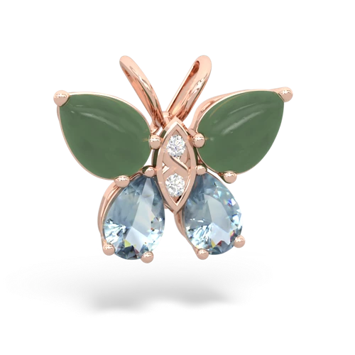 jade-aquamarine butterfly pendant