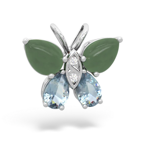 jade-aquamarine butterfly pendant