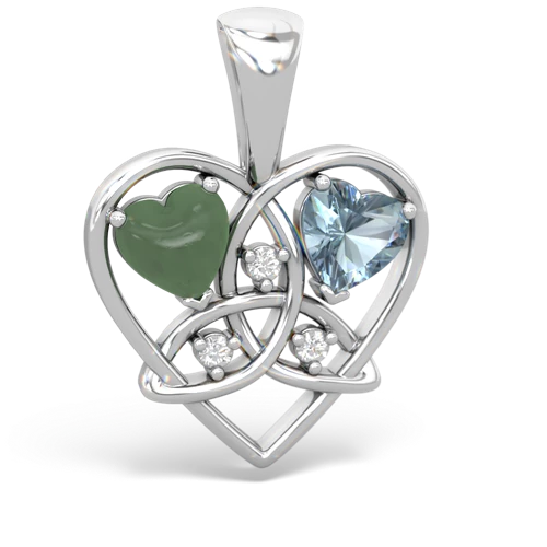 jade-aquamarine celtic heart pendant