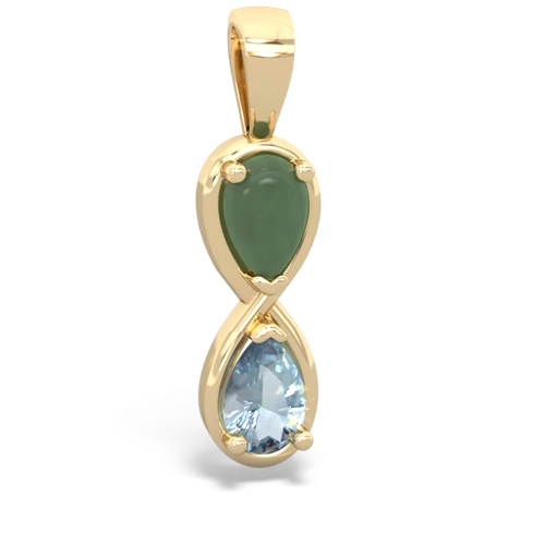 jade-aquamarine infinity pendant