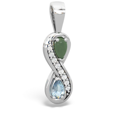 jade-aquamarine keepsake infinity pendant