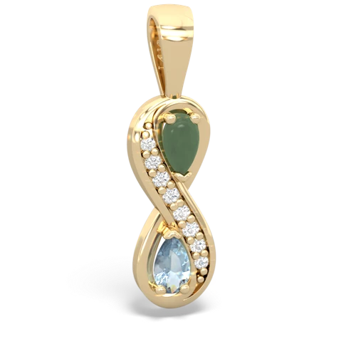 jade-aquamarine keepsake infinity pendant
