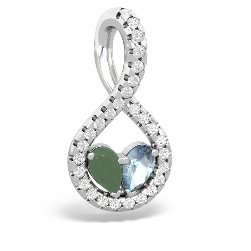 jade-aquamarine pave twist pendant