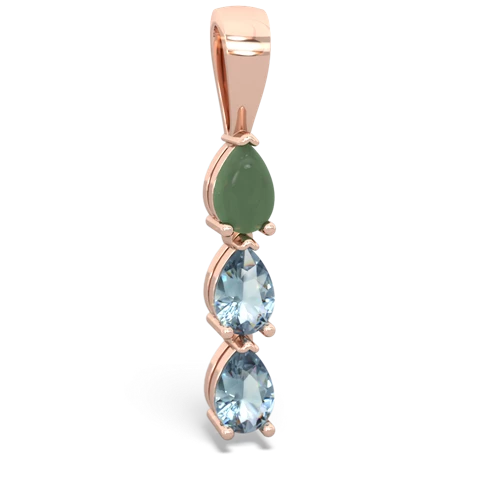 jade-aquamarine three stone pendant
