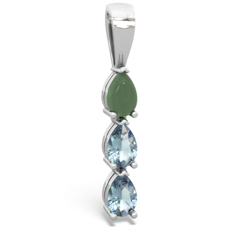 jade-aquamarine three stone pendant