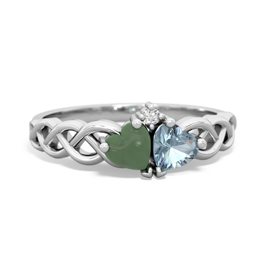 jade-aquamarine celtic braid ring