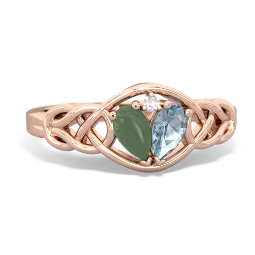 jade-aquamarine celtic knot ring