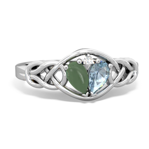 jade-aquamarine celtic knot ring