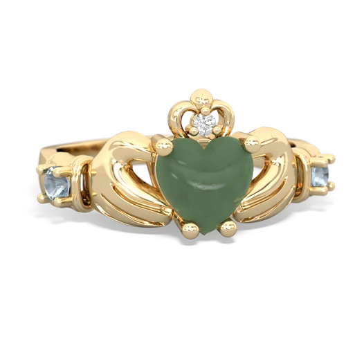 jade-aquamarine claddagh ring