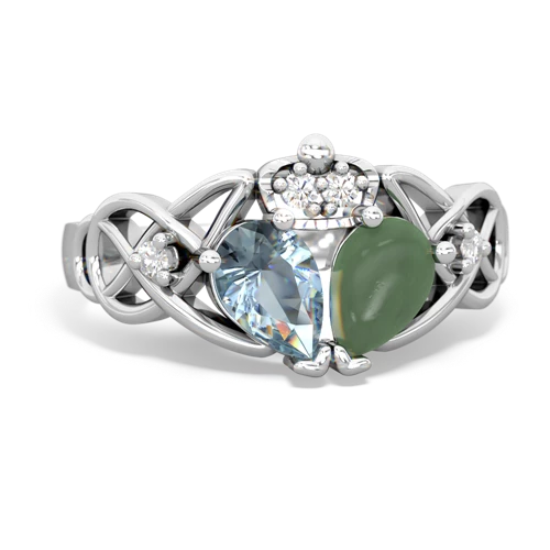 jade-aquamarine claddagh ring
