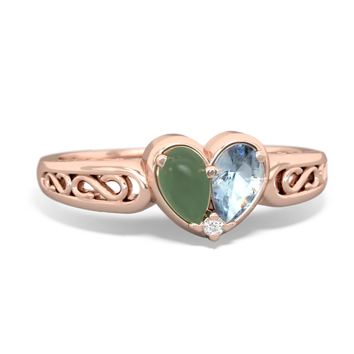 jade-aquamarine filligree ring