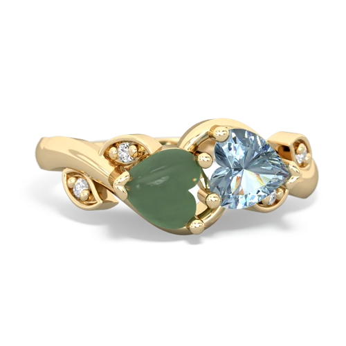 jade-aquamarine floral keepsake ring