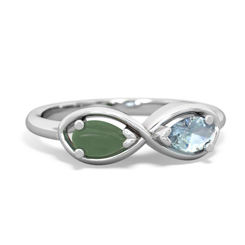 jade-aquamarine infinity ring