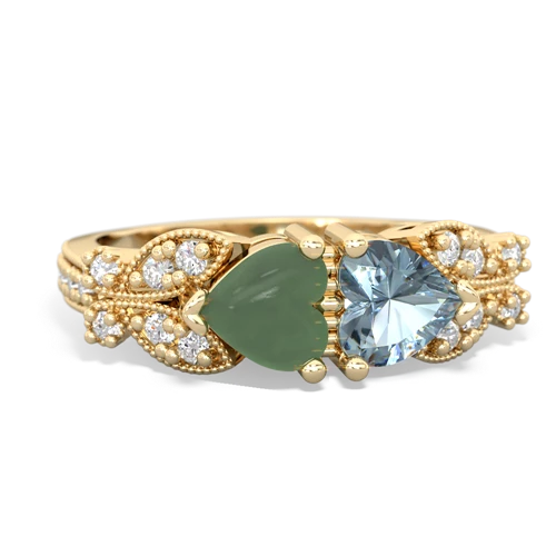jade-aquamarine keepsake butterfly ring