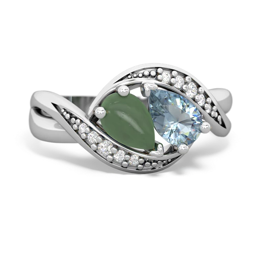 jade-aquamarine keepsake curls ring
