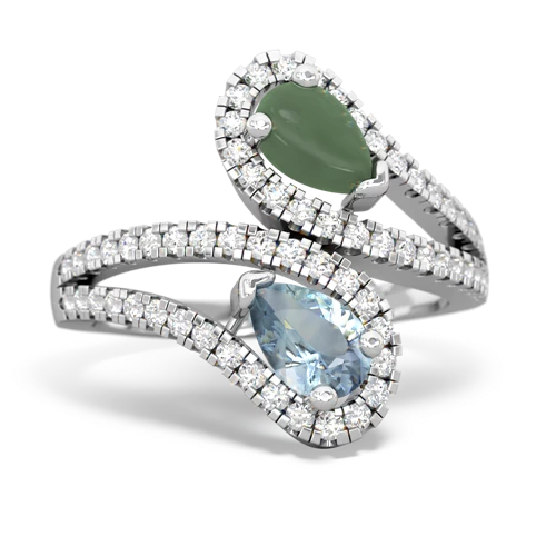 jade-aquamarine pave swirls ring