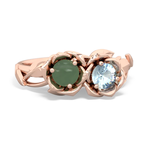 jade-aquamarine roses ring