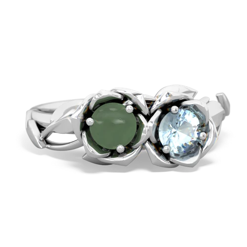 jade-aquamarine roses ring