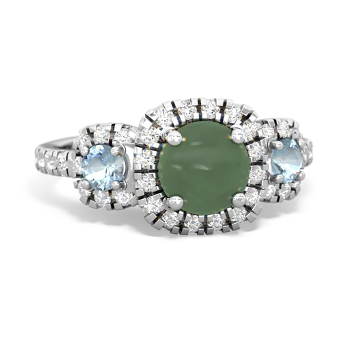 jade-aquamarine three stone regal ring