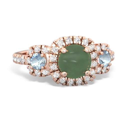 jade-aquamarine three stone regal ring