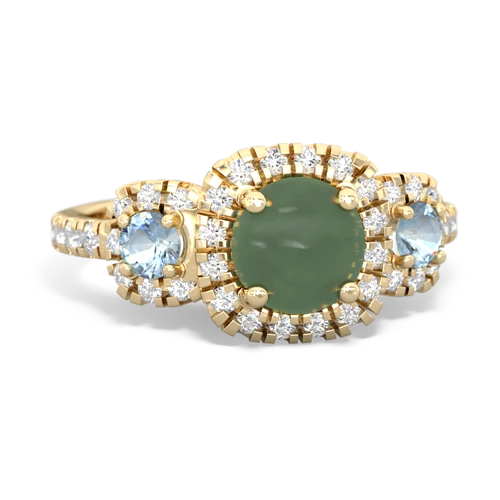 jade-aquamarine three stone regal ring