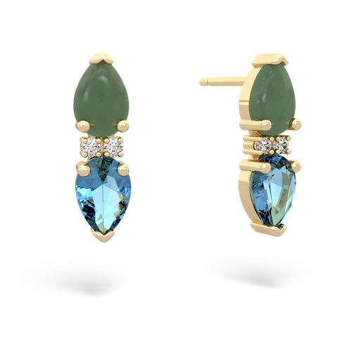 jade-blue topaz bowtie earrings