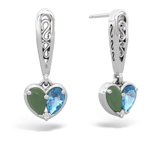 jade-blue topaz filligree earrings