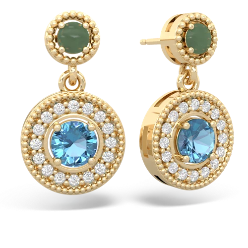 jade-blue topaz halo earrings
