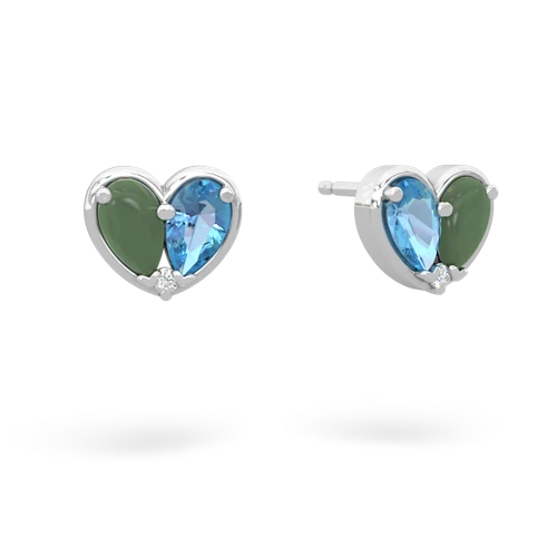 jade-blue topaz one heart earrings