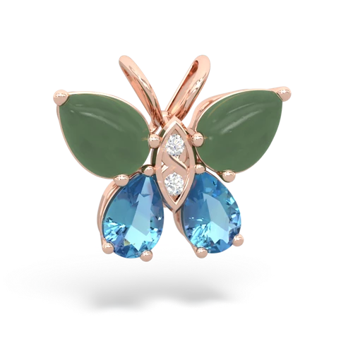 jade-blue topaz butterfly pendant
