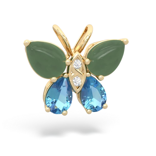 jade-blue topaz butterfly pendant