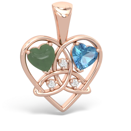 jade-blue topaz celtic heart pendant