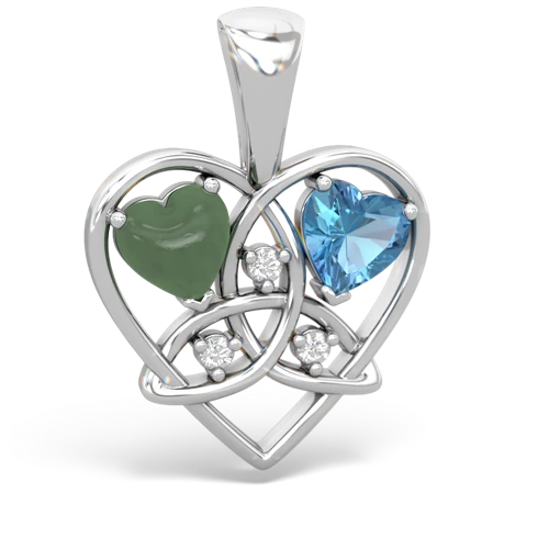 jade-blue topaz celtic heart pendant