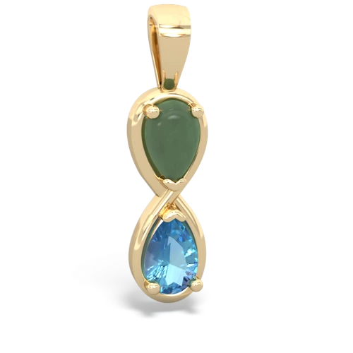 jade-blue topaz infinity pendant