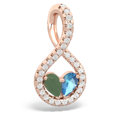 jade-blue topaz pave twist pendant