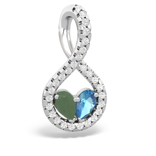 jade-blue topaz pave twist pendant