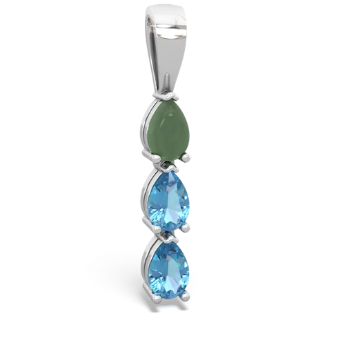 jade-blue topaz three stone pendant