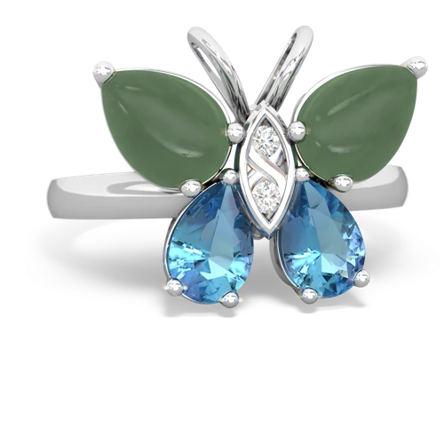 jade-blue topaz butterfly ring