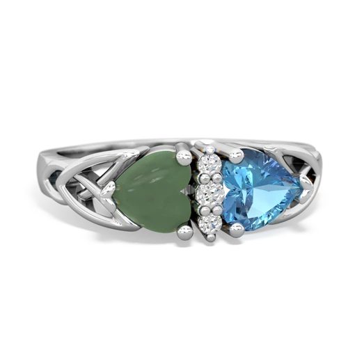 jade-blue topaz celtic ring