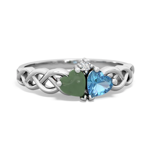 jade-blue topaz celtic braid ring