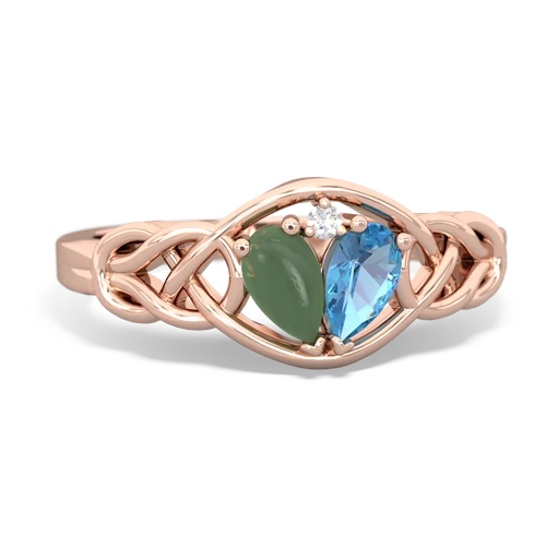 jade-blue topaz celtic knot ring