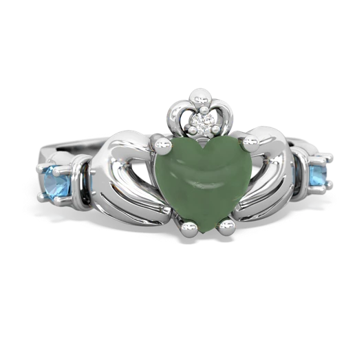 jade-blue topaz claddagh ring